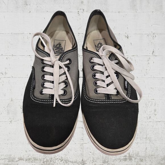 Vans Gray Black Color Block Canvas Low Top Lace Lifestyle Skater Sneakers Size 7 - Picture 2 of 12